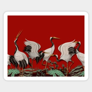 Crane bird / Red Sticker